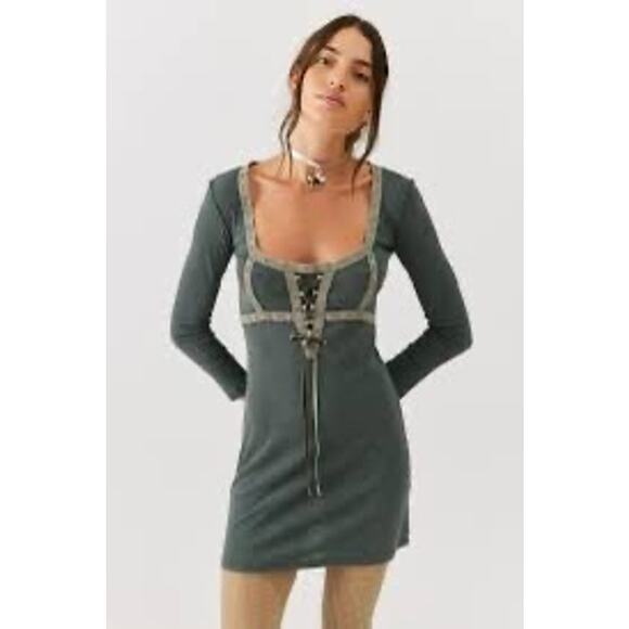 BDG Maxeene Crochet Trim Mini Dress from Urban Outfitters - Picture 1 of 8